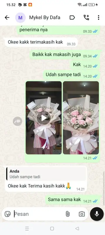 Testimonial Papan buket bunga BANYUASIN