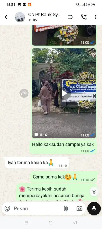 Testimonial Papan Bunga BANYUASIN